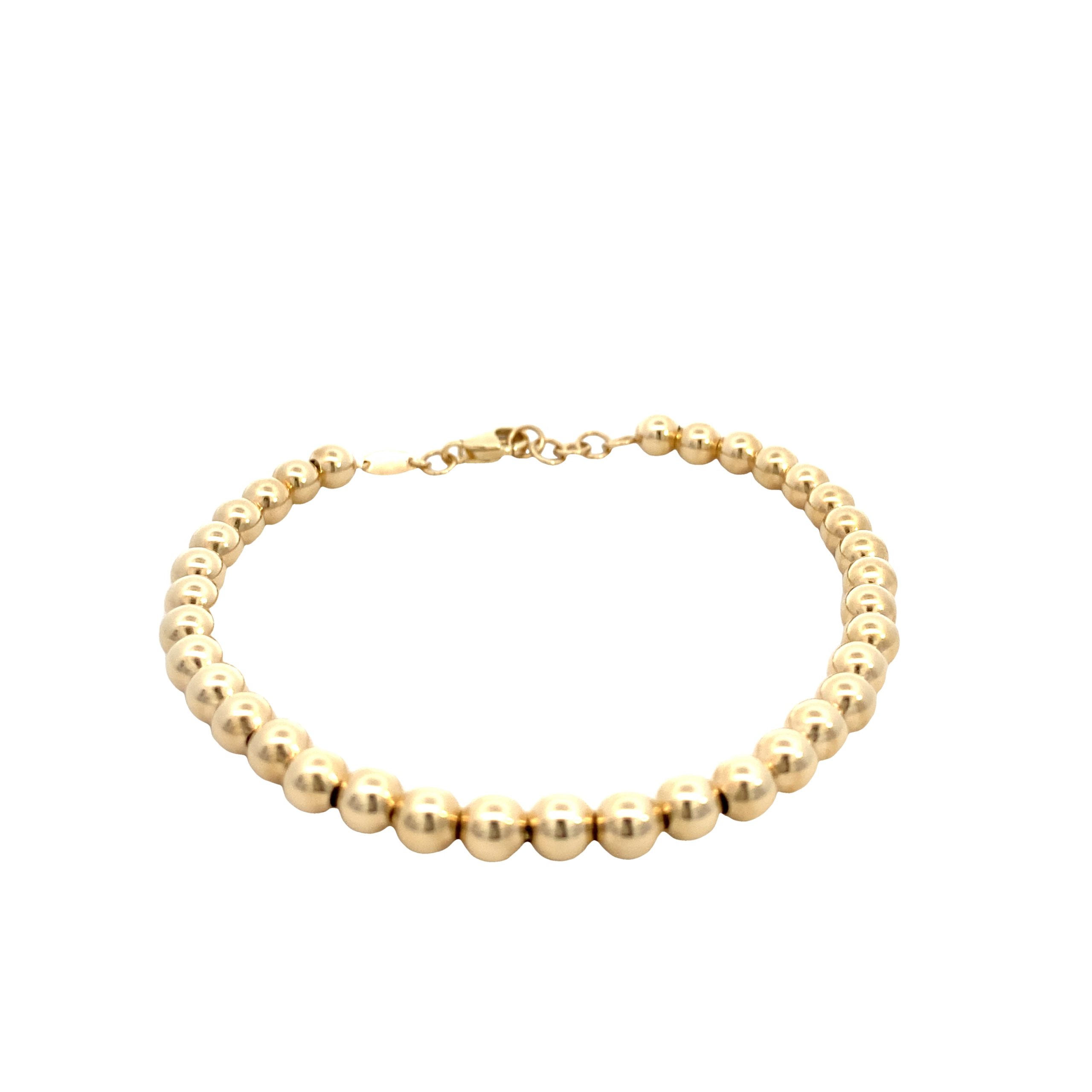 14K Gold 5mm Beads Bracelet