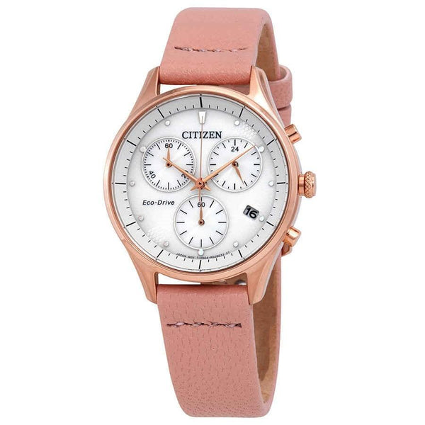 Citizen Women's FB1443-08A Chandler Chronograph Pink Leather Watch