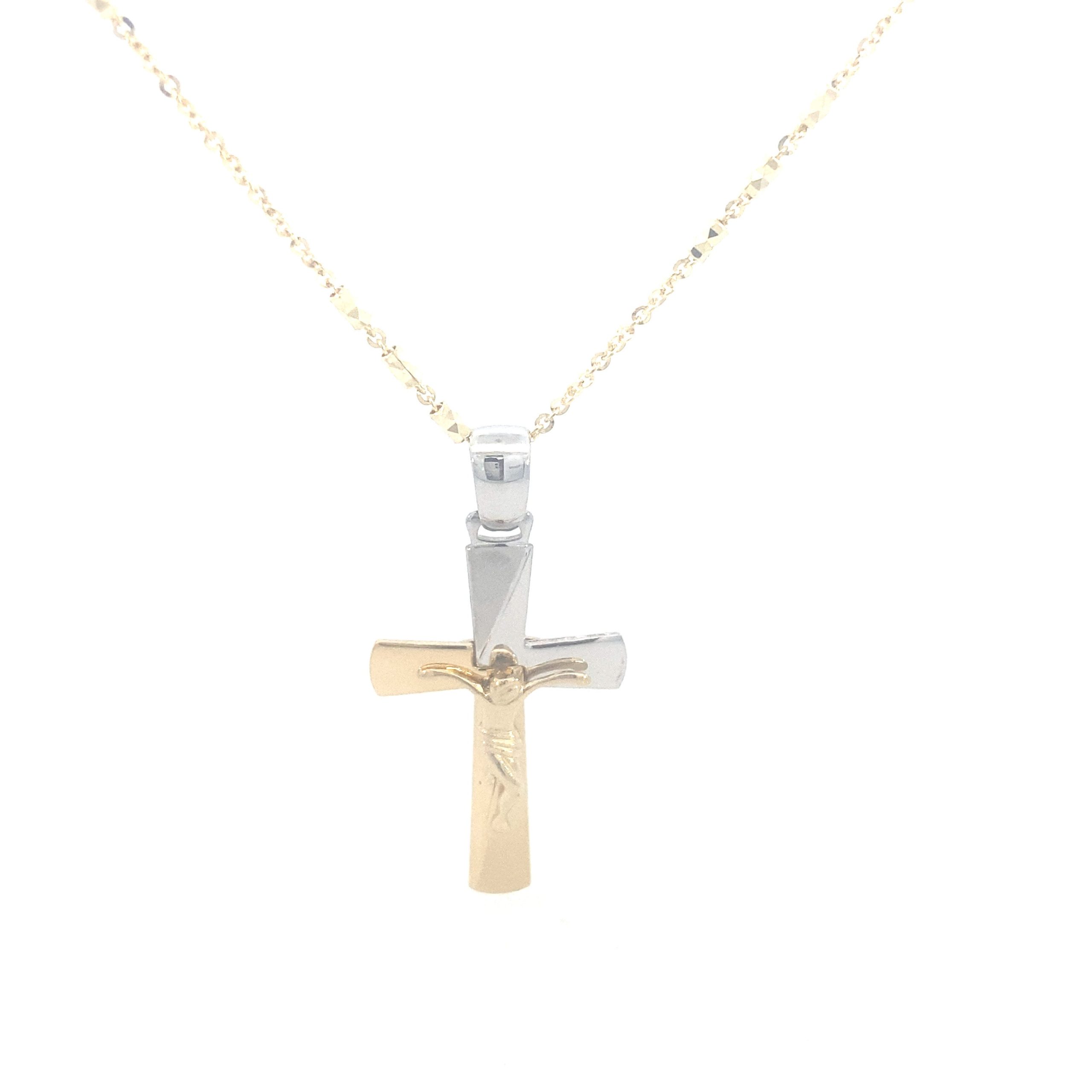 14K 2T Gold Cross Pendant