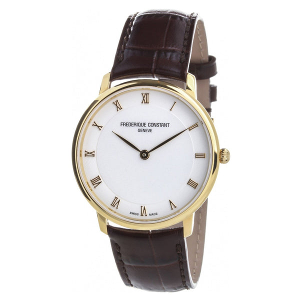 Frederique Constant Men's FC-200RS5S35 Slimline Brown Leather Watch