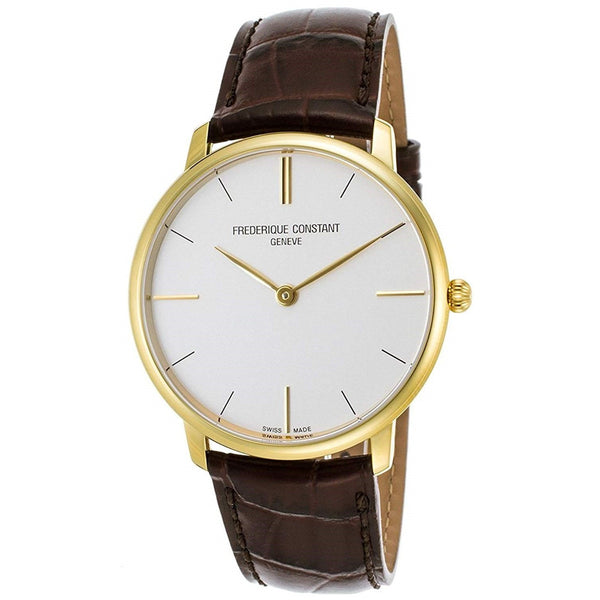 Frederique Constant Men's FC-200V5S35 Slimline Brown Leather Watch