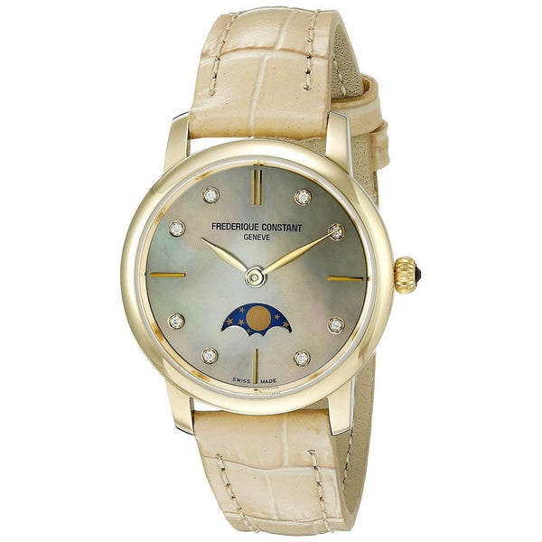 Frederique Constant Women's FC-206MPWD1S5 Slimline Beige Leather Watch