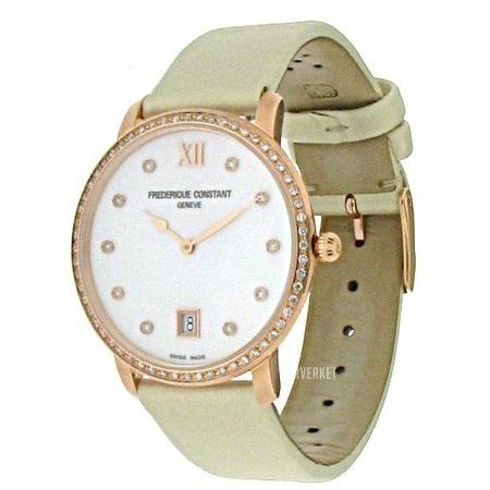 Frederique Constant Women's FC-220MPW4SD34 Slimline Joaillerie Cream Satin Watch