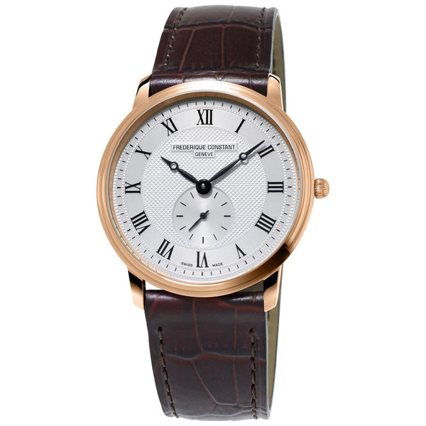 Frederique Constant Men's FC-235M4S4 Slimline Brown Leather Watch