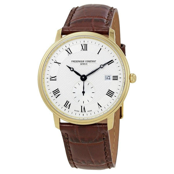 Frederique Constant Men's FC-245M5S5 Slimline Brown Leather Watch