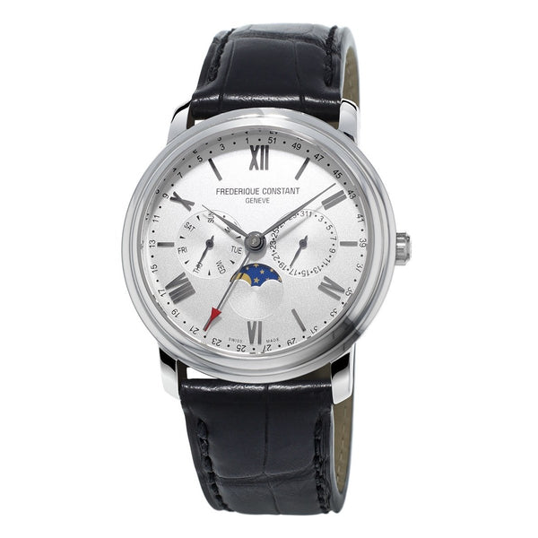 Frederique Constant Men's FC-270SW4P6 Classics Business Timer Black Leather Watch