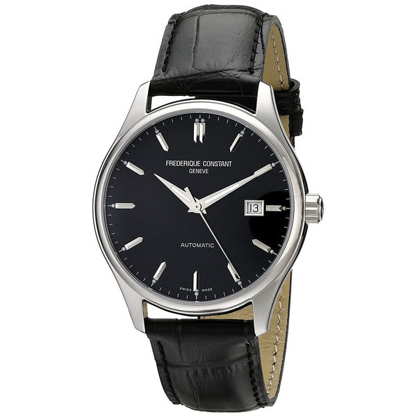 Frederique Constant Men's FC-303B5B6 Classic Black Leather Watch
