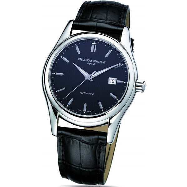 Frederique Constant Men's FC-303B6B6 Carre Black Leather Watch