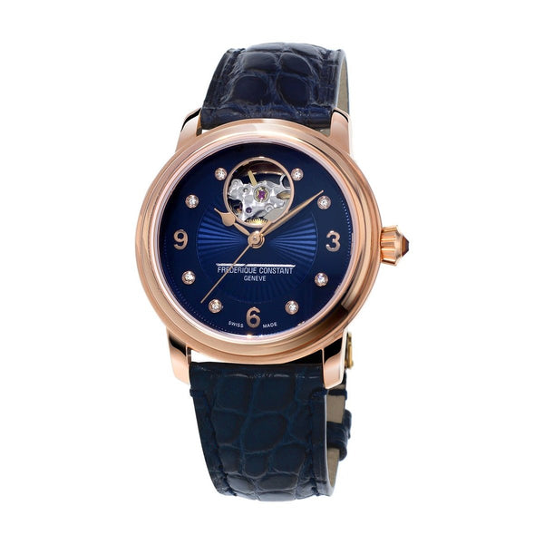 Frederique Constant Women's FC-310HBAND2P4 Heart Beat Blue Leather Watch