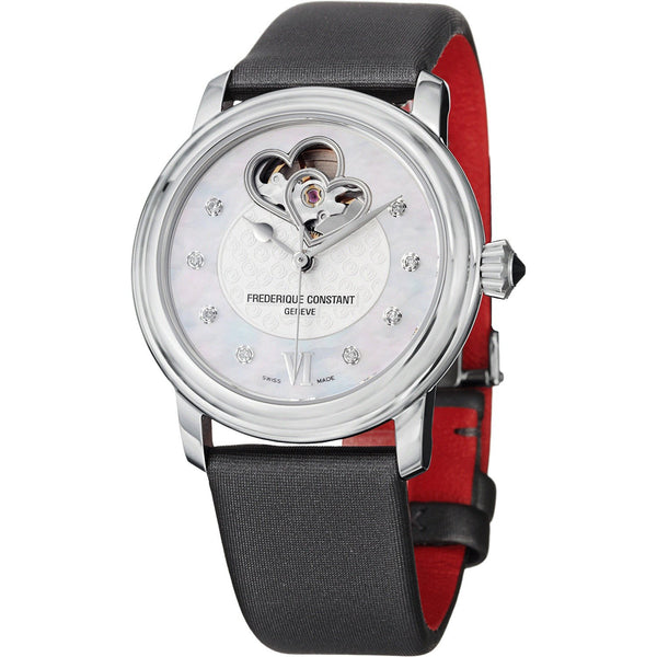 Frederique Constant Women's FC-310WHF2P6 World Heart Federation Diamond Black Satin Watch