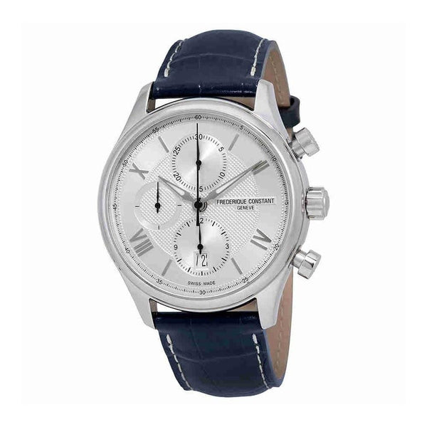 Frederique Constant Men's FC-392MS5B6 Runabout Chronograph Blue Leather Watch