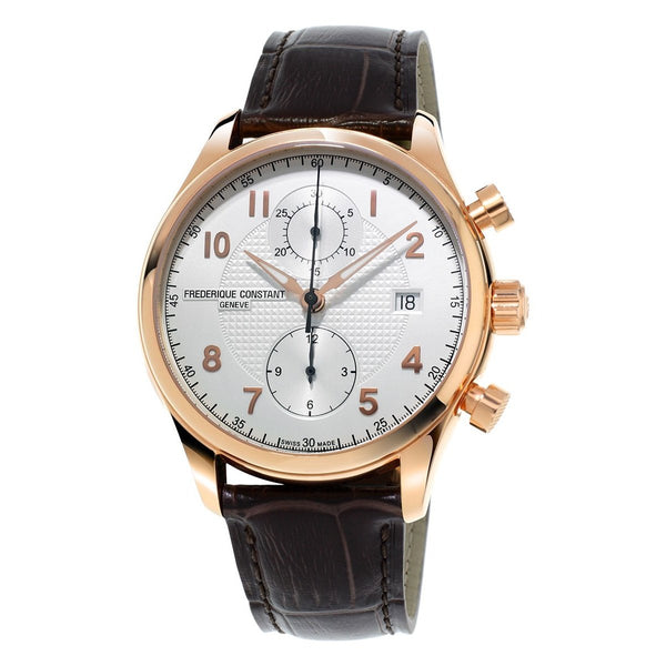 Frederique Constant Men's FC-393RM5B4 Runabout Cronograph Brown Leather Watch