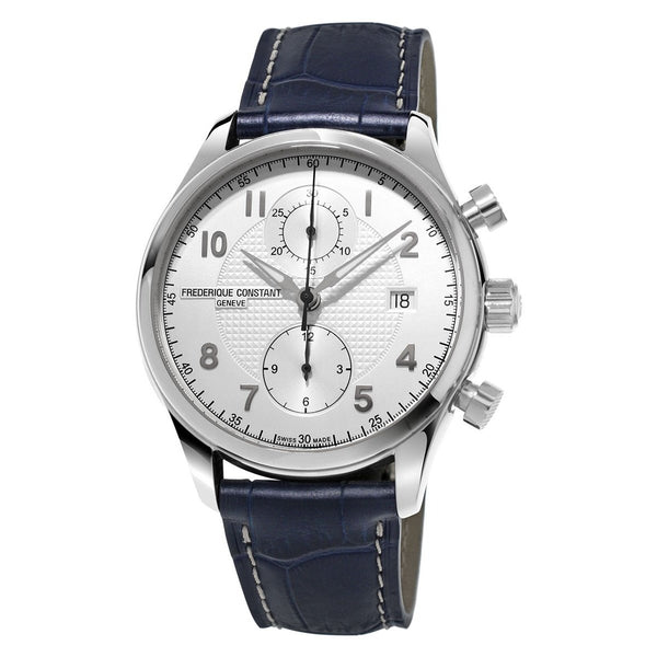 Frederique Constant Men's FC-393RM5B6 Runabout Chronograph Blue Leather Watch