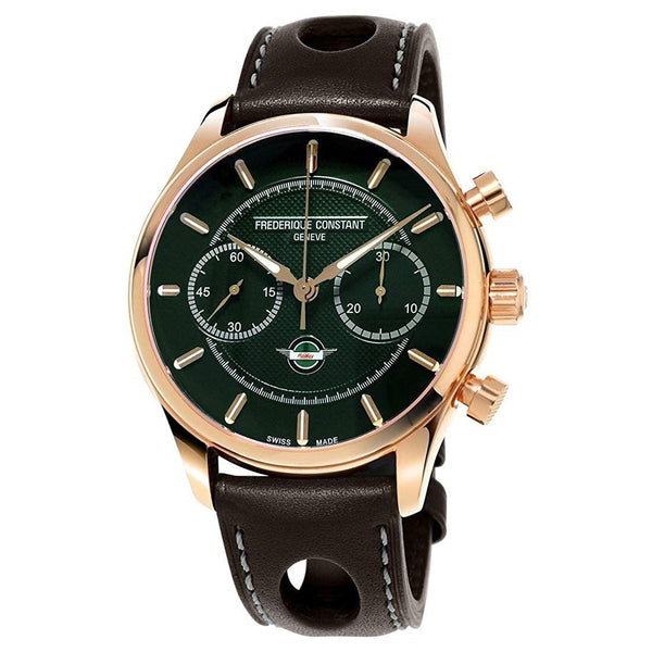 Frederique Constant Men's FC-397HDG5B4 Vintage Rally Chronograph Brown Leather Watch