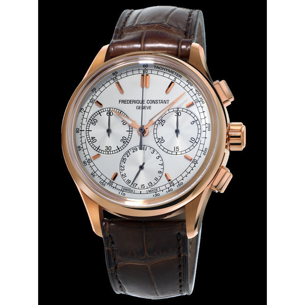 Frederique Constant Men's FC-760V4H4 Manufacture Chronograph Brown Leather Watch