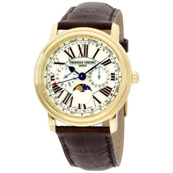 Frederique Constant Men's FC270EM4P5 Business Timer Brown Leather Watch