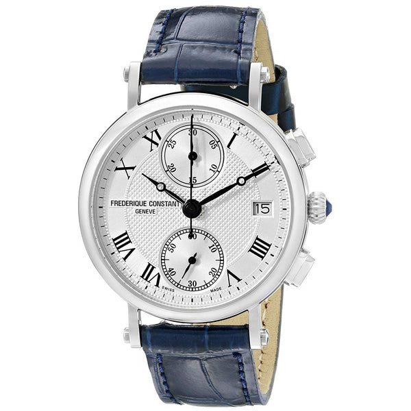 Frederique Constant Women's FC291MC2R6 Classic Chronograph Blue Leather Watch