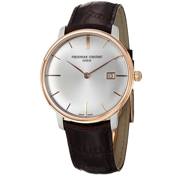 Frederique Constant Men's FC306V4STZ9 Slimline Brown Leather Watch