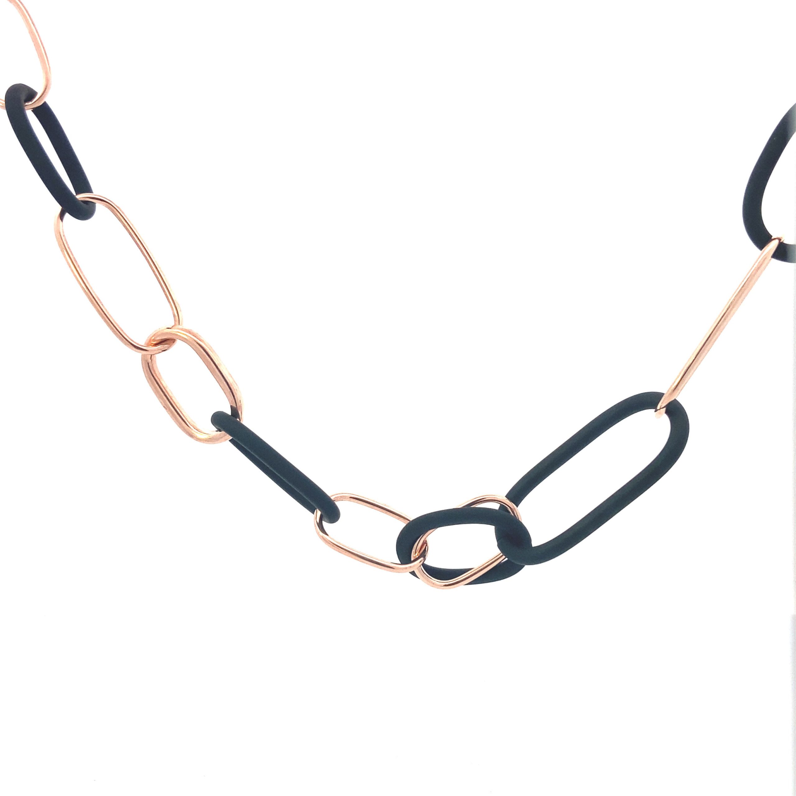 Marcello Pane Linked Black and Rose Necklace