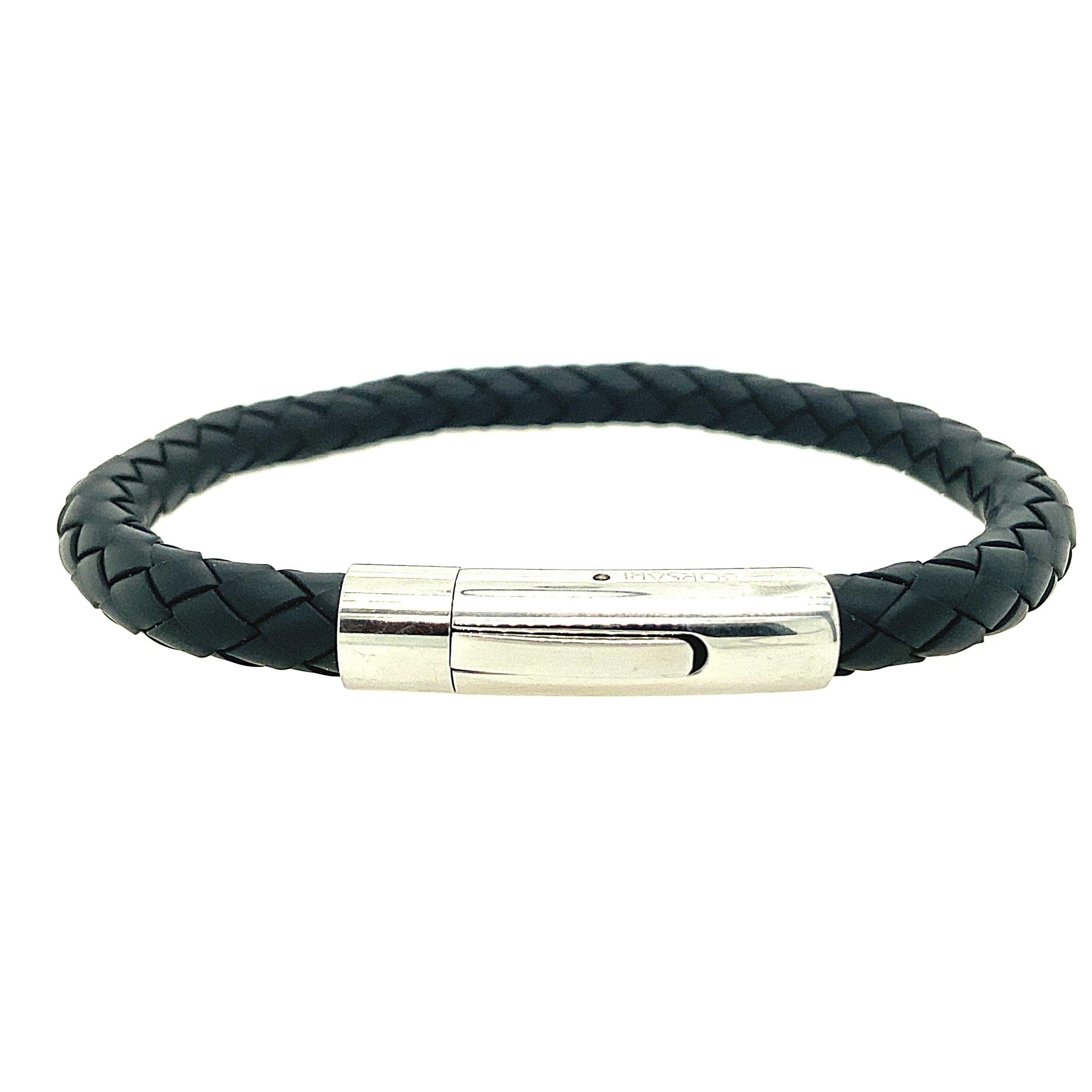 Braided Rubber and Steel Bracelet