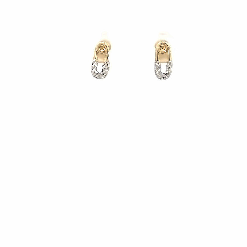 14K Gold Safety Pin Stud
