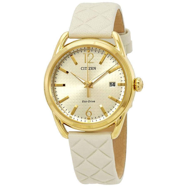 Citizen Women's FE6082-08P LTR White Leather Watch
