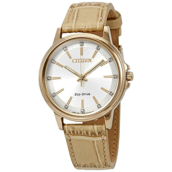 Citizen Women's FE7033-08A Chandler Beige Leather Watch