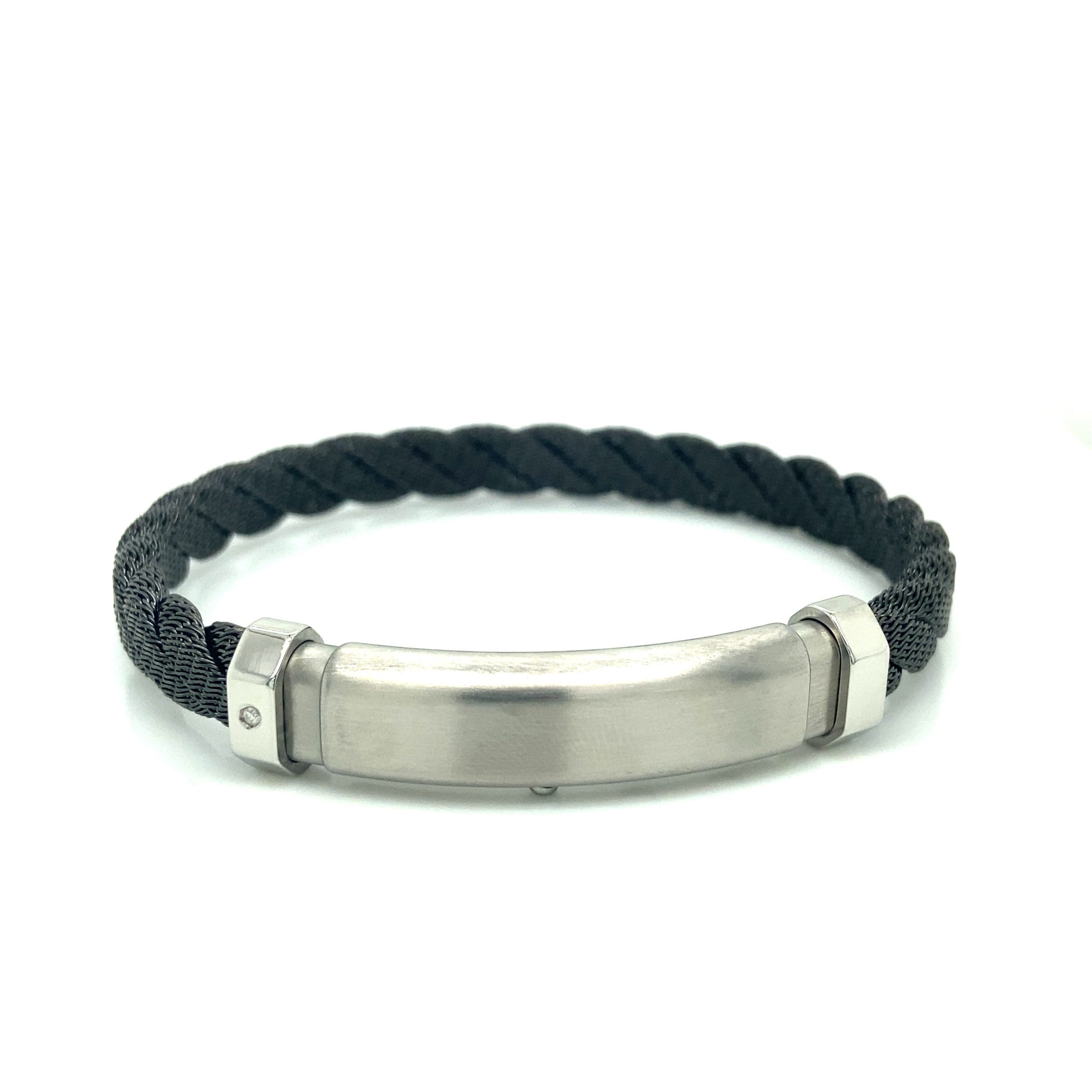 Borsari Stainless Steel Rope Bangle