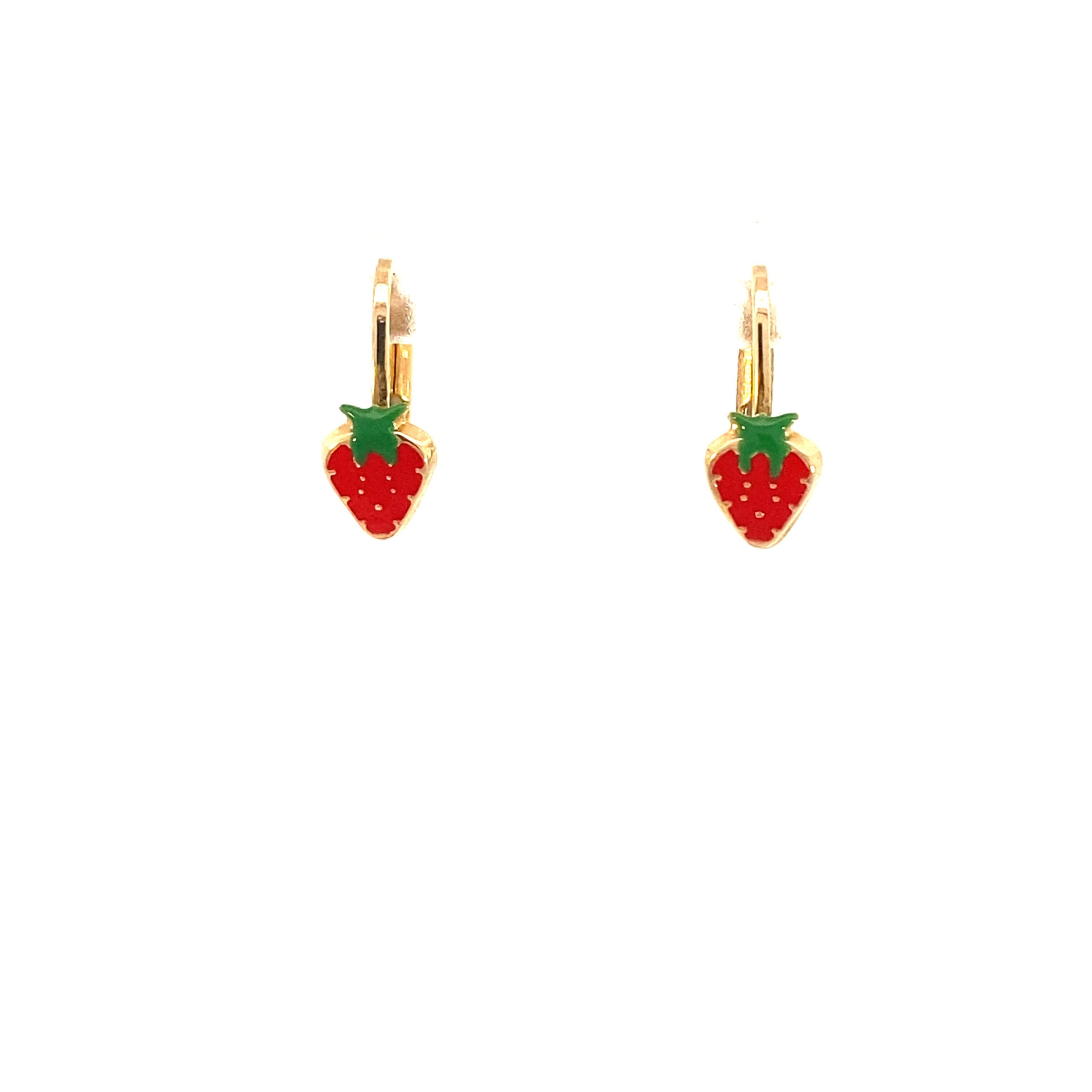 14k Gold Strawberry Earrings