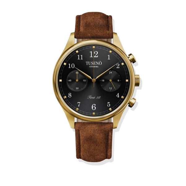 Tuseno Men's FG380203T First 38 Chronograph Brown Leather Watch