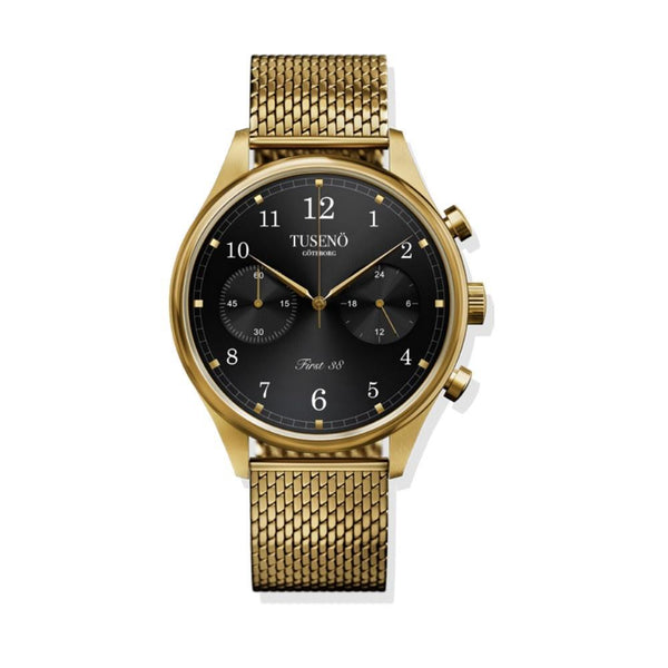 Tuseno Men's FG380206T First 38 Chronograph Gold-Tone Stainless Steel Watch