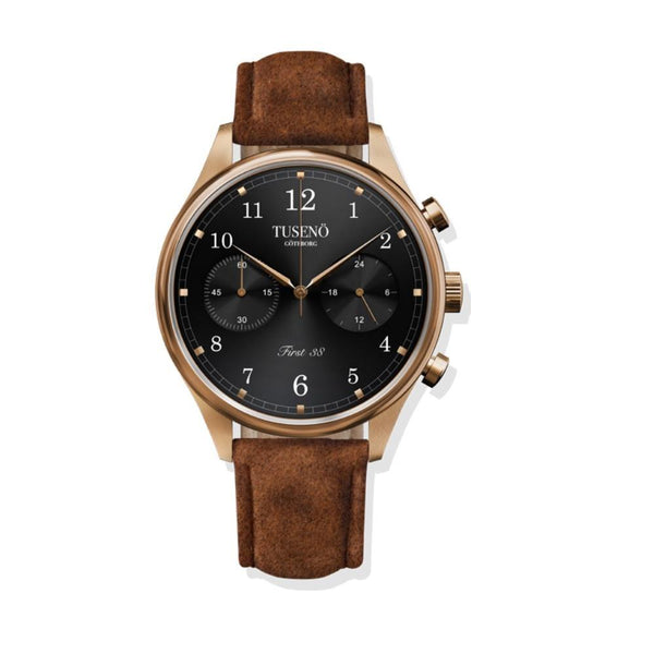 Tuseno Men's FR380203T First 38 Chronograph Brown Leather Watch