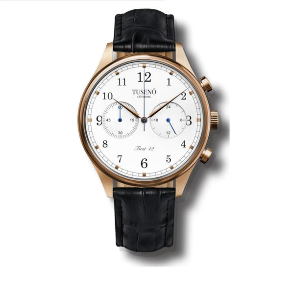 Tuseno Men's FR420101T First 42 Chronograph Black Leather Watch