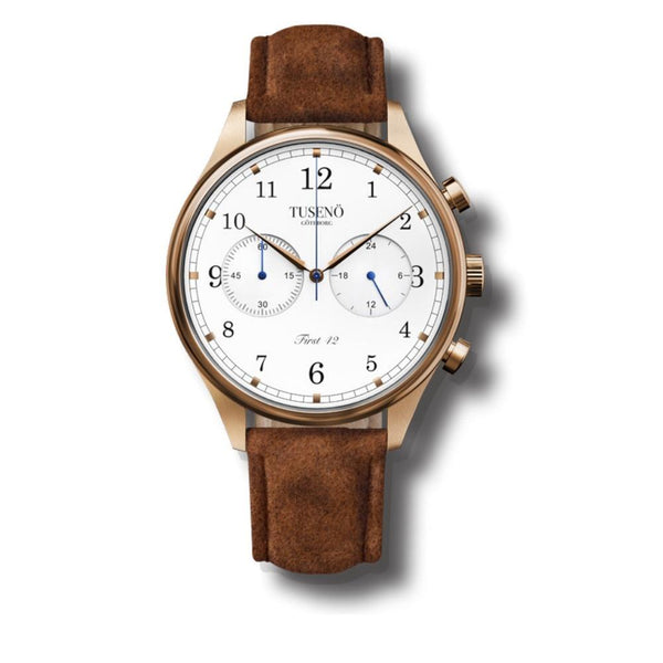 Tuseno Men's FR420103T First 42 Chronograph Brown Leather Watch