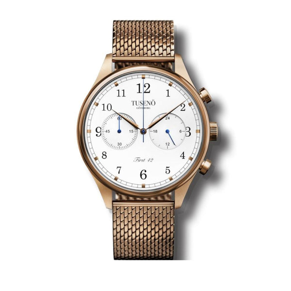 Tuseno Men's FR420105T First 42 Chronograph Rose Gold-Tone Stainless Steel Watch