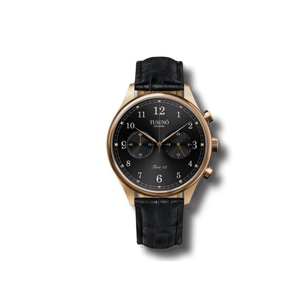 Tuseno Men's FR420201T First 42 Chronograph Black Leather Watch