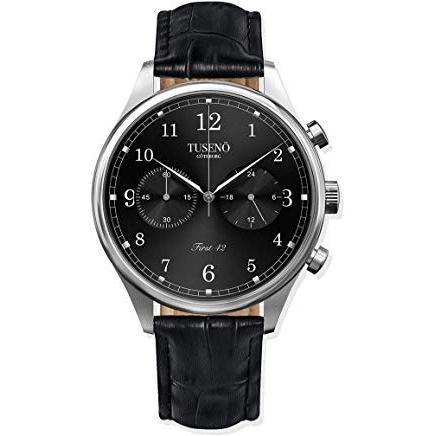 Tuseno Men's FS420201T First 42 Chronograph Black Leather Watch