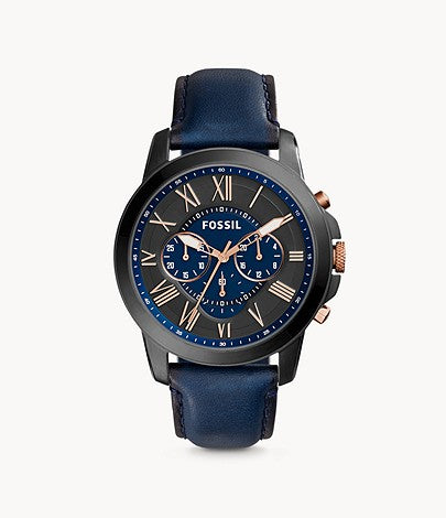 Grant Chronograph Watch (Navy Blue/Black)