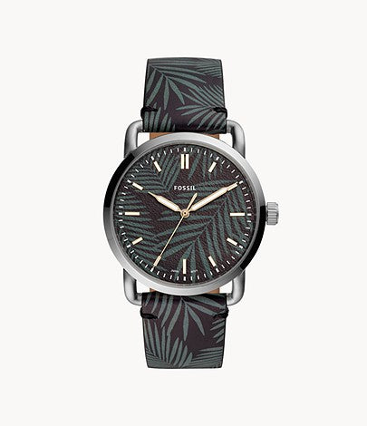 Commuter Three-Hand Grey Tonal Palm Leather Watch