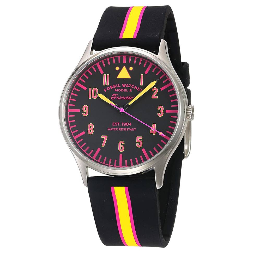 Forrester Striped Watch (Black/Pink/Yellow)