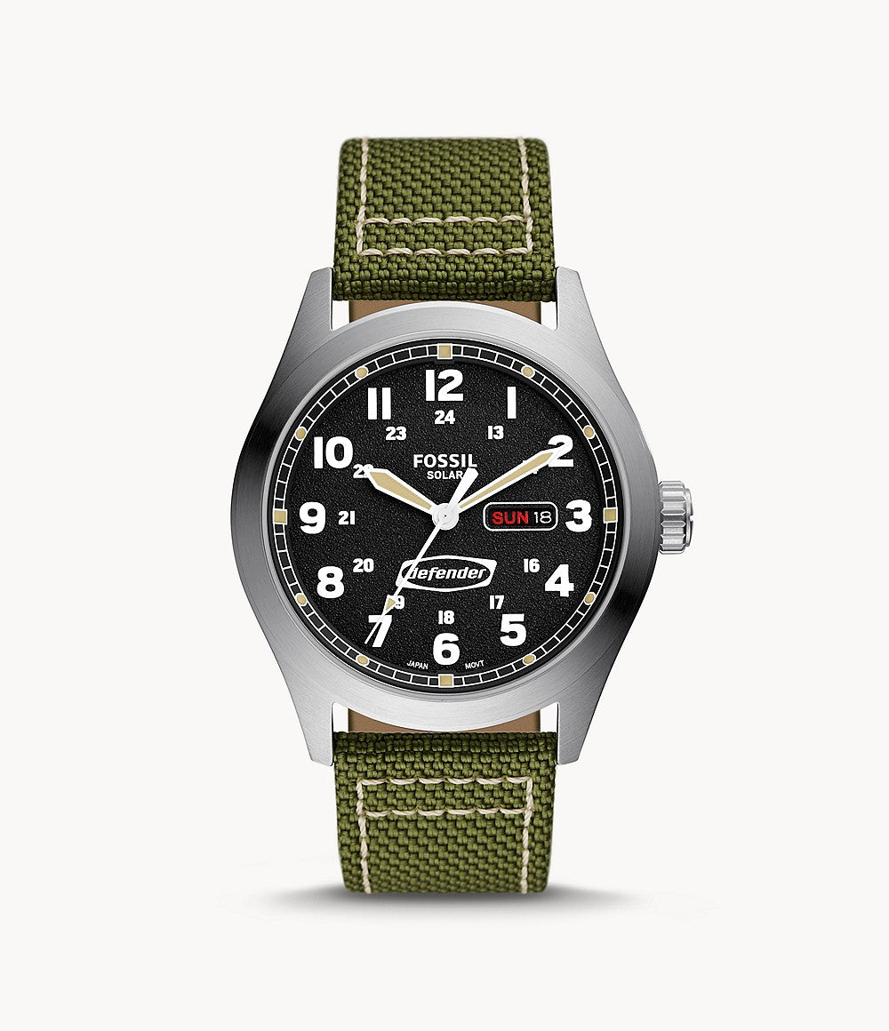 Defender Solar-Powered Olive Nylon Watch