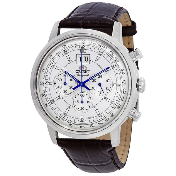 Orient Men's FTV02004W0 Classic Chronograph Brown Leather Watch