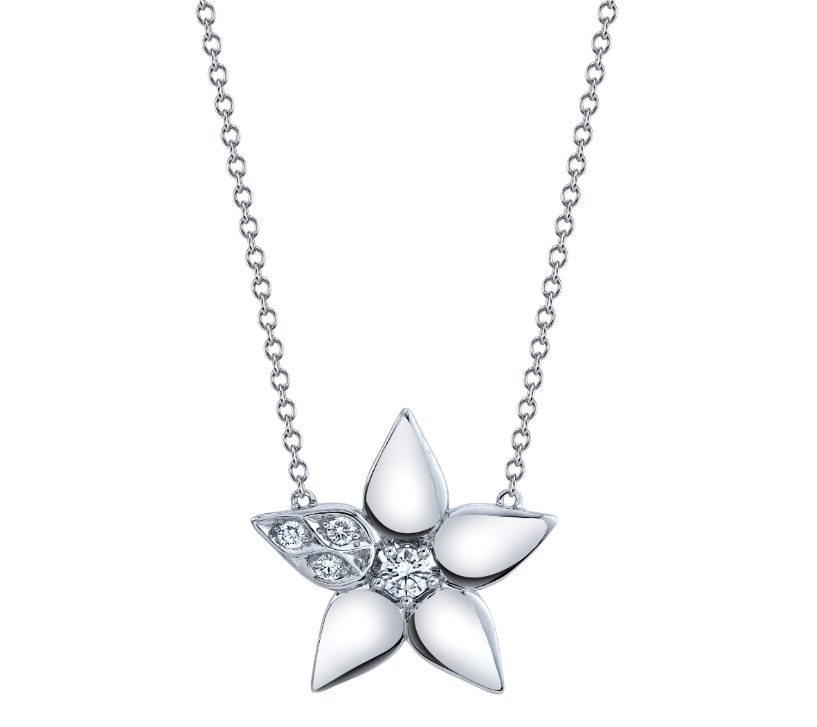 Harry Kotlar 18K White Gold Star Necklace