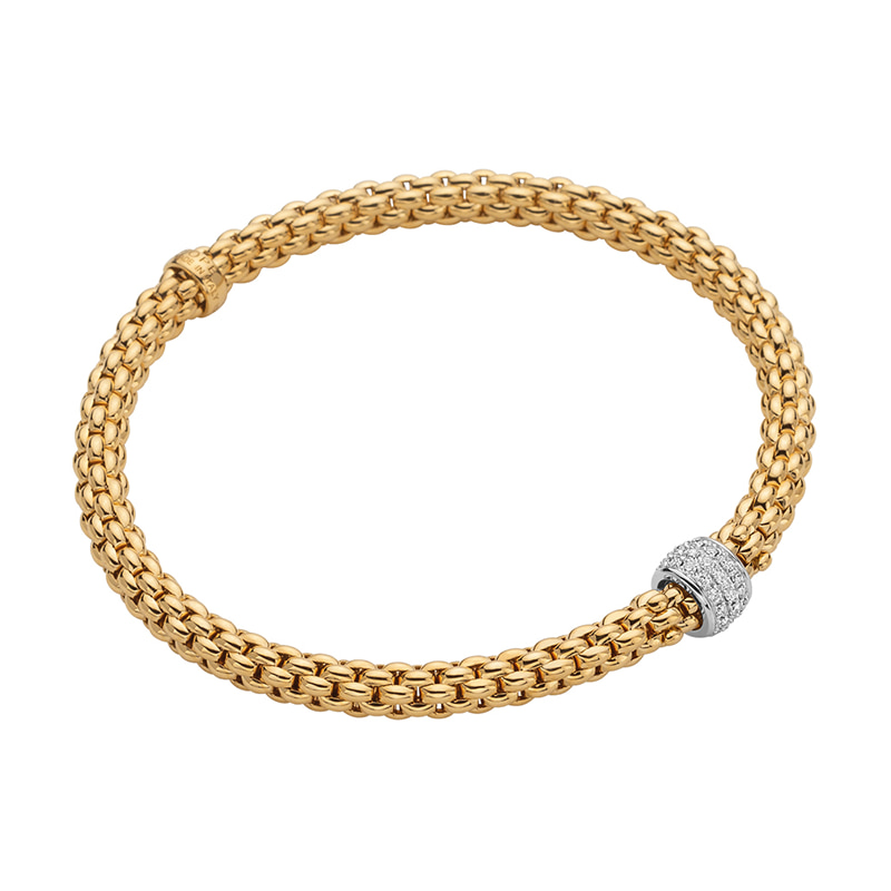 63406BX_PB_G_XBX_00L Diamond Bracelet In 18 Karat White & Yellow Gold