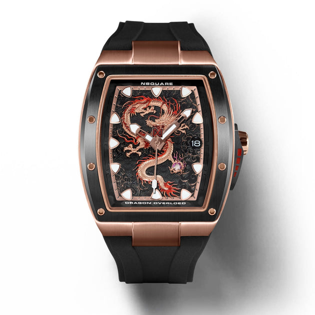 Nsquare Dragon Overloed Automatic 44mm Rose Gold Black