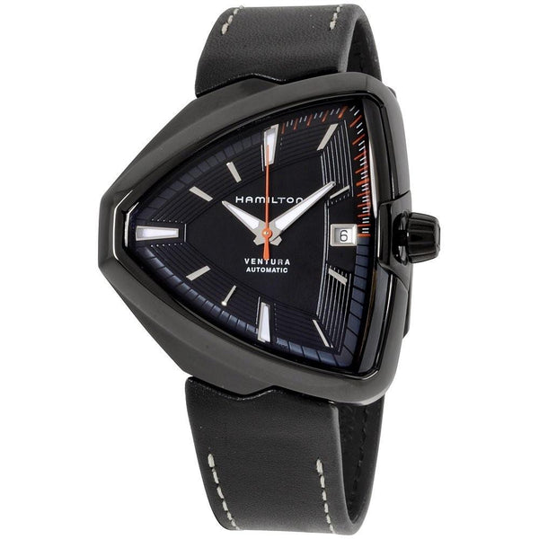 Hamilton Men's H24585731 Ventura Elvis80 Black Leather Watch