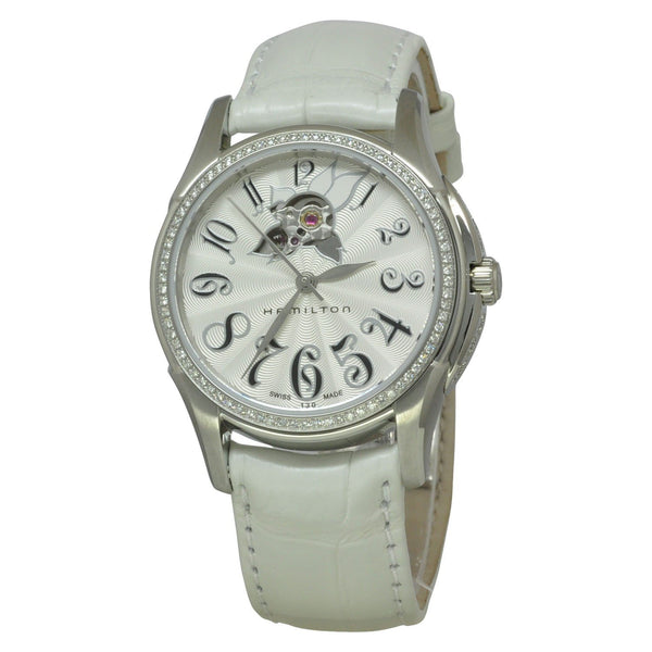 Hamilton Women's H32355383 Jazzmaster Automatic White Leather Watch