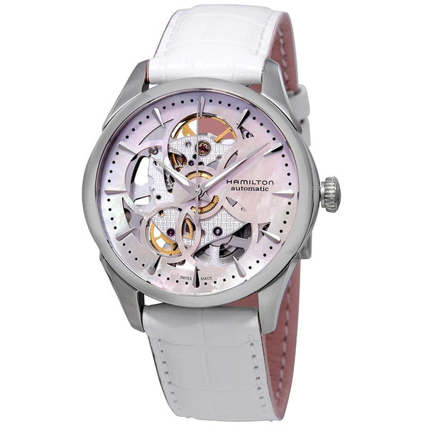 Hamilton Women's H32405871 Jazzmaster Automatic White Leather Watch