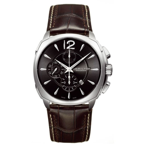 Hamilton Men's H36516535 Jazzmaster Cushion Chronograph Brown Leather Watch