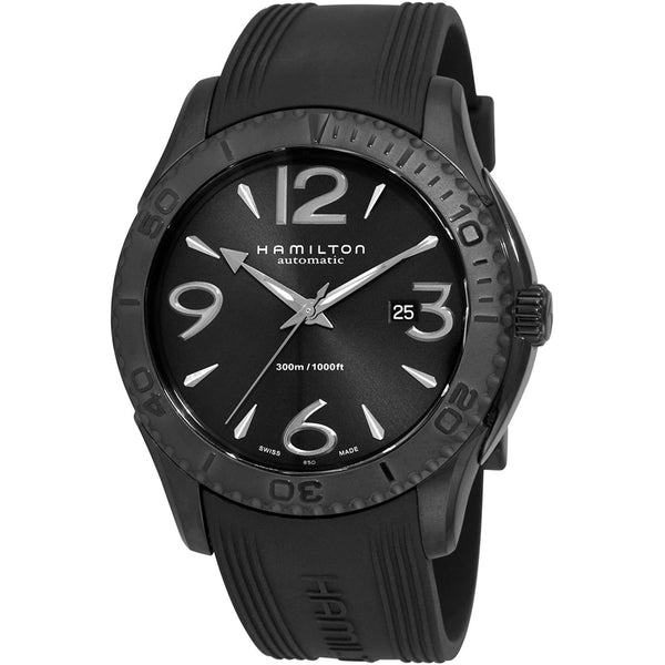 Hamilton Men's H37785385 Jazzmaster Seaview Black Rubber Watch
